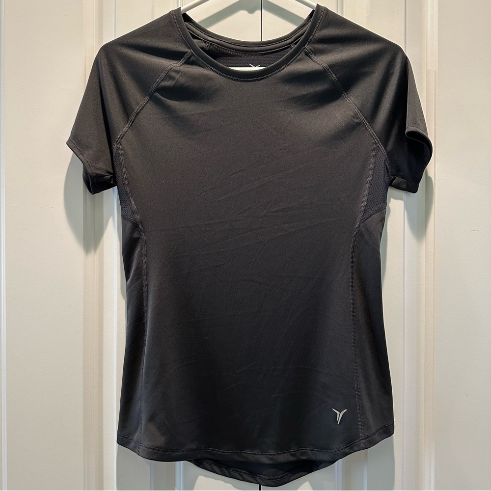 Old Navy Active Black Vented Back Short Sleeve Top XS